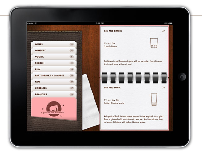 Screenshot of Pink Elephants iPad App